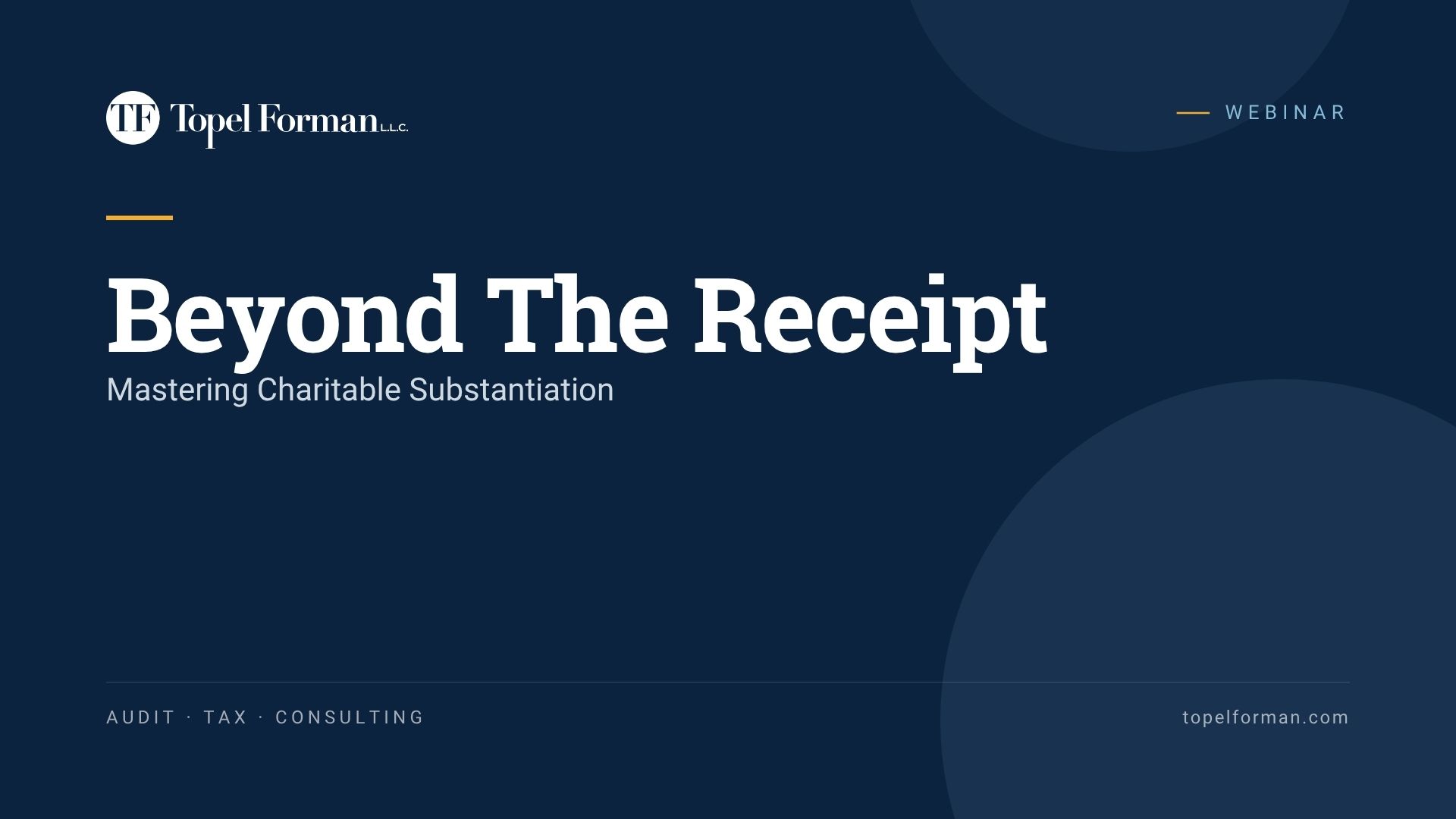 Beyond the Receipt: Mastering Charitable Substantiation