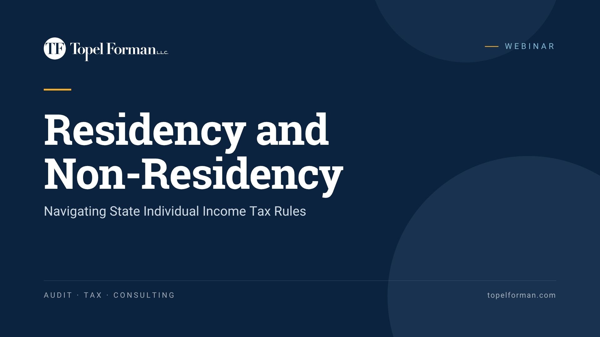 Residency and Non-residency Navigating State Individual Income Tax Rules
