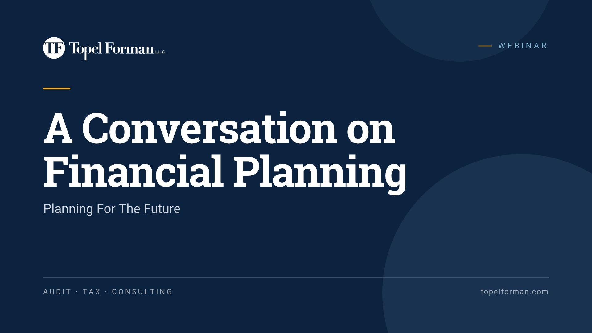 A Conversation on Financial Planning