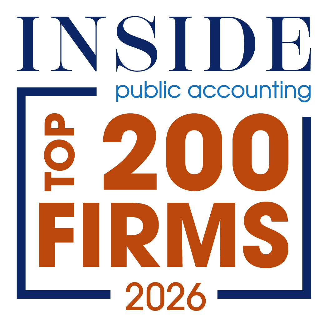 Inside Public Accounting 2024 Top 200 Firms badge, recognizing Topel Forman as a leading certified public accounting (CPA) and tax consulting firm for excellence in financial services.